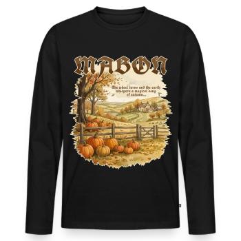 Roue Mabon de l’année Équinoxe païen - T-shirt manches longues Premium bio Homme - noir - Devant - Nico (187cm)