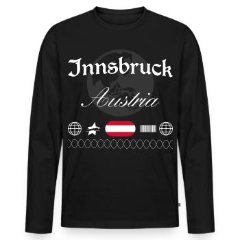 Innsbruck Österreich Streetwear Reise Souvenir - Männer Premium Bio Langarmshirt - Schwarz - Vorne - Nico (187cm)