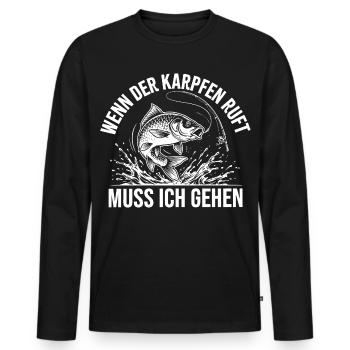 Karpfen Angeln - Männer Premium Bio Langarmshirt - Schwarz - Vorne - Nico (187cm)