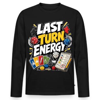 LAST TURN ENERGY - Men's Premium Organic Long Sleeve Shirt - black - Front - Nico (187cm)