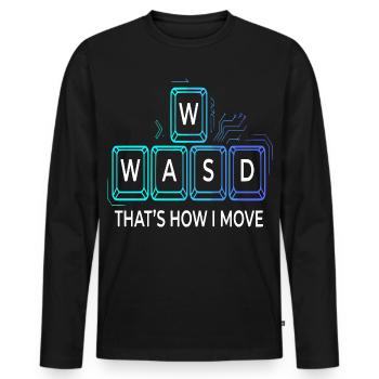 C’est ainsi que j’utilise ma stratégie cyber dans le jeu - T-shirt manches longues Premium bio Homme - noir - Devant - Nico (187cm)