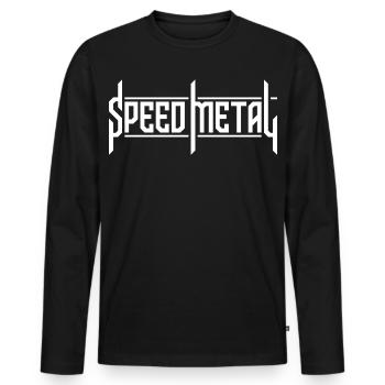 Speed Metal Custom Typography Logo - Männer Premium Bio Langarmshirt - Schwarz - Vorne - Nico (187cm)