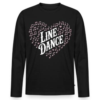 Line Dance Herz Motiv - Männer Premium Bio Langarmshirt - Schwarz - Vorne - Nico (187cm)