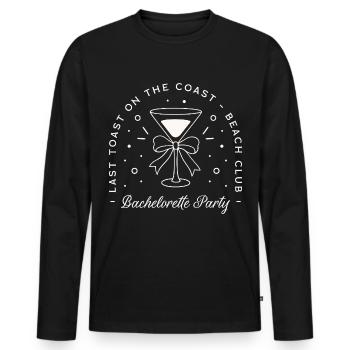 Strandclub Junggesellinnenabschied - Männer Premium Bio Langarmshirt - Schwarz - Vorne - Nico (187cm)