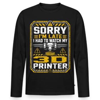  Impression 3D | Humour Geek Maker - T-shirt manches longues Premium bio Homme - noir - Devant - Nico (187cm)