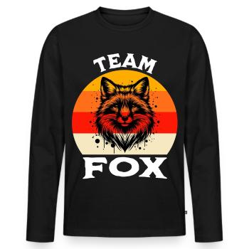 Team Rotfuchs Fuchs - Männer Premium Bio Langarmshirt - Schwarz - Vorne - Nico (187cm)