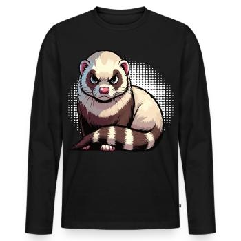 ferret ferret holder ferret owner - Men's Premium Organic Long Sleeve Shirt - black - Front - Nico (187cm)