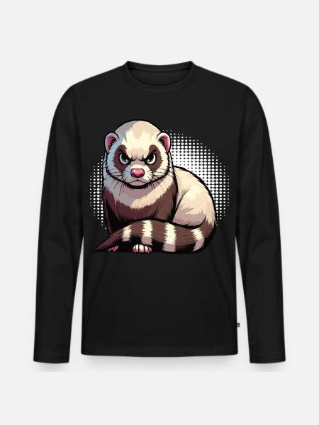 Frettchen Frettchenhalter Frettchenbesitzer - Männer Premium Bio Langarmshirt - Schwarz