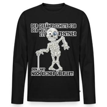 Gefährlichster Job Skeleton | Rentner, Pension - Männer Premium Bio Langarmshirt - Schwarz - Vorne - Nico (187cm)