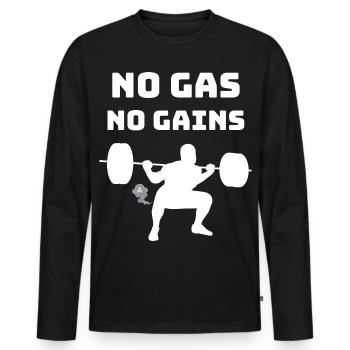 T-shirt de musculation sans gaz - T-shirt manches longues Premium bio Homme - noir - Devant - Nico (187cm)