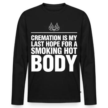 Crème : Dernier espoir : un t-shirt sexy - T-shirt manches longues Premium bio Homme - noir - Devant - Nico (187cm)