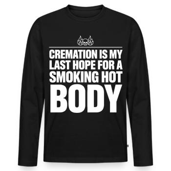 Einäscherung ist meine letzte Hoffnung - Männer Premium Bio Langarmshirt - Schwarz - Vorne - Nico (187cm)
