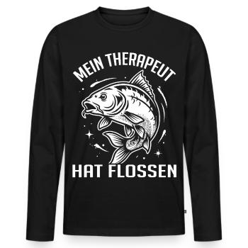 Therapeut Flossen - Männer Premium Bio Langarmshirt - Schwarz - Vorne - Nico (187cm)