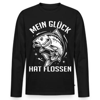 Angeln Humor - Männer Premium Bio Langarmshirt - Schwarz - Vorne - Nico (187cm)