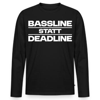 Ligne de basse au lieu de deadline - T-shirt manches longues Premium bio Homme - noir - Devant - Nico (187cm)