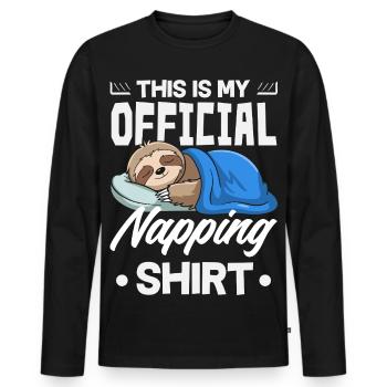 Drôle de cadeau de paresseux - T-shirt manches longues Premium bio Homme - noir - Devant - Nico (187cm)