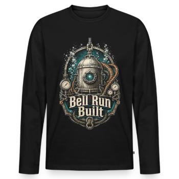 Tiefseearbeiter Bell Run Built - Männer Premium Bio Langarmshirt - Schwarz - Vorne - Nico (187cm)