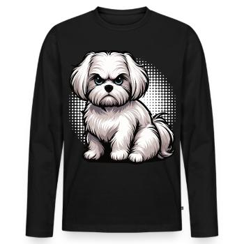 Malteser Maltese Owner Maltese Lovers - Men's Premium Organic Long Sleeve Shirt - black - Front - Nico (187cm)