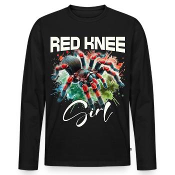 Fille Tarentule aux Genou Rouges - T-shirt manches longues Premium bio Homme - noir - Devant - Nico (187cm)