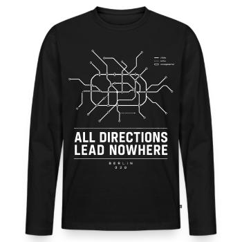 Toutes les directions ne mènent nulle part - T-shirt manches longues Premium bio Homme - noir - Devant - Nico (187cm)