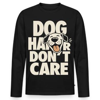Chien en poil de chien s’en fiche, avec des lunettes de soleil - T-shirt manches longues Premium bio Homme - noir - Devant - Nico (187cm)