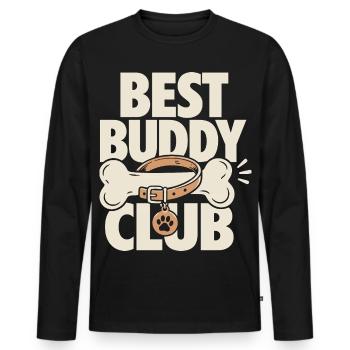 Meilleur club d’amour canin - T-shirt manches longues Premium bio Homme - noir - Devant - Nico (187cm)