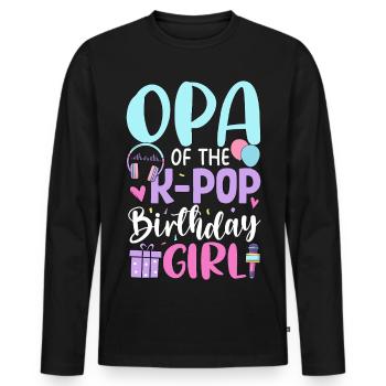 Grandpa of The K-Pop Birthday Girl - Men's Premium Organic Long Sleeve Shirt - black - Front - Nico (187cm)