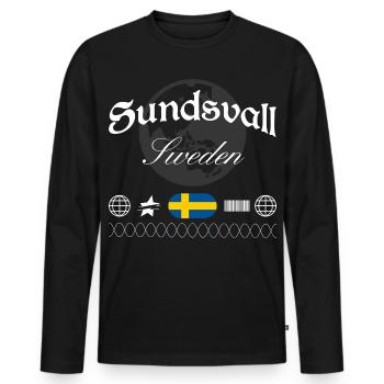 Sundsvall Suède Streetwear Souvenir de voyage - T-shirt manches longues Premium bio Homme - noir - Devant - Nico (187cm)