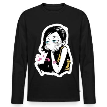 T-shirt graphique Moody Manga Girl - T-shirt manches longues Premium bio Homme - noir - Devant - Nico (187cm)