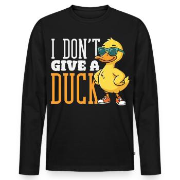 Motifs drôles de canards Citons amoureux de canards - T-shirt manches longues Premium bio Homme - noir - Devant - Nico (187cm)