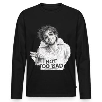 Not Too Bad Funny Pencil Sketch - Men's Premium Organic Long Sleeve Shirt - black - Front - Nico (187cm)