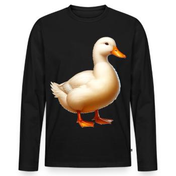 Canard laqué - T-shirt manches longues Premium bio Homme - noir - Devant - Nico (187cm)