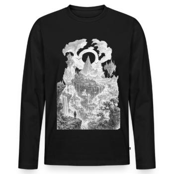 Lost Kingdom Beyond the Floating Mountains - Men's Premium Organic Long Sleeve Shirt - black - Front - Nico (187cm)