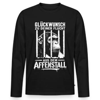 Schade das du gehst wir vermissen dich Jobwechsel - Männer Premium Bio Langarmshirt - Schwarz - Vorne - Nico (187cm)