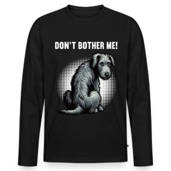 Ne me dérange pas, Propriétaire de chien de loups-loup irlandais - T-shirt manches longues Premium bio Homme - noir - Devant - Nico (187cm)