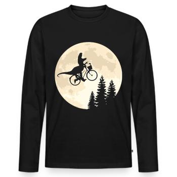 Dino Bicycle Moon Vintage - Men's Premium Organic Long Sleeve Shirt - black - Front - Nico (187cm)