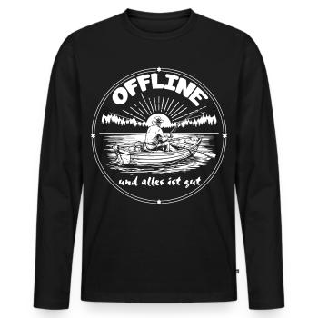 Angeln Natur - Männer Premium Bio Langarmshirt - Schwarz - Vorne - Nico (187cm)