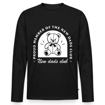 Première fête des pères du New Dads, Club des nouveaux papas - T-shirt manches longues Premium bio Homme - noir - Devant - Nico (187cm)