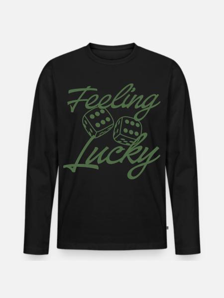Feeling Lucky Dice Script - Men's Premium Organic Long Sleeve Shirt - black