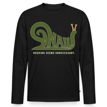SNAIL – Humour sans hâte - T-shirt manches longues Premium bio Homme - noir - Devant - Nico (187cm)
