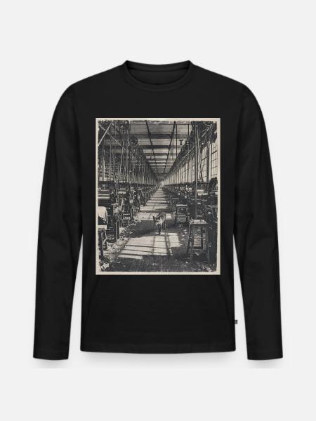 Lost Places Fox Retro Industria Crimini Animali - Maglia a manica lunga ecologica premium da uomo - nero