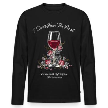 Je n’ai pas le Pinot - T-shirt manches longues Premium bio Homme - noir - Devant - Nico (187cm)