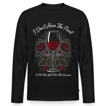Wine Glass Bloom Design - Men's Premium Organic Long Sleeve Shirt - black - Front - Nico (187cm)