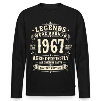 Cadeau du 60e anniversaire 1967 Homme Vintage Rétro - T-shirt manches longues Premium bio Homme - noir - Devant - Nico (187cm)