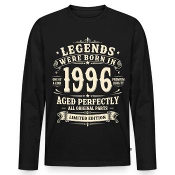 30th Birthday Gift 1996 Man Vintage Retro - Men's Premium Organic Long Sleeve Shirt - black - Front - Nico (187cm)