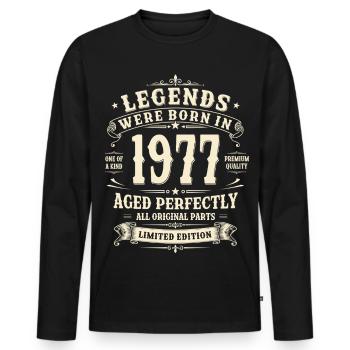 Cadeau du 49e anniversaire 1977 Homme Vintage Rétro - T-shirt manches longues Premium bio Homme - noir - Devant - Nico (187cm)