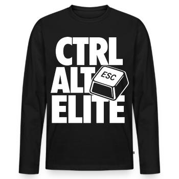 Ctrl Alt Elite Programmer - Men's Premium Organic Long Sleeve Shirt - black - Front - Nico (187cm)