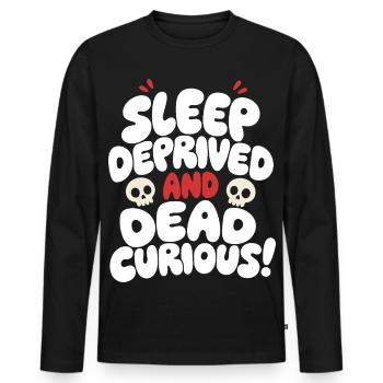 Privé de sommeil et mort curieux - T-shirt manches longues Premium bio Homme - noir - Devant - Nico (187cm)