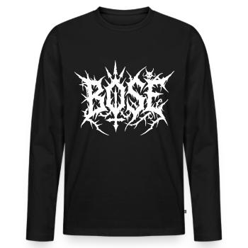 Evil Death Metal Logo - Men's Premium Organic Long Sleeve Shirt - black - Front - Nico (187cm)
