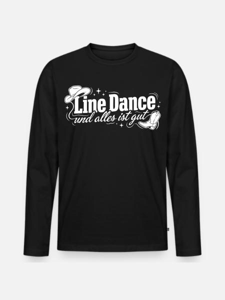 Line Dance: Alles ist gut - Männer Premium Bio Langarmshirt - Schwarz